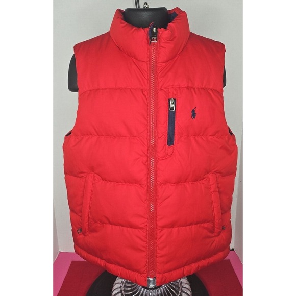 Lauren Ralph Lauren Other - Boy's Polo Ralph Lauren‎ Red Blue Reversible Puffer Vest 75% Grey Duck Down Sz 6